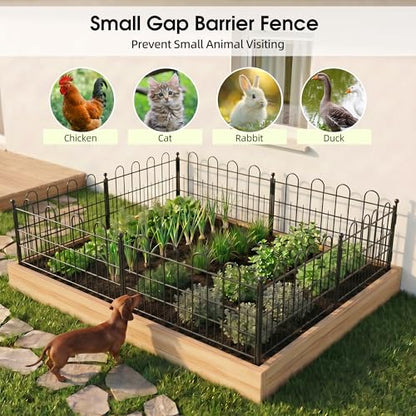 Bepatio Garden Fence Border, 10 Panels 16.4ft 11.8"H Metal Landscape Edging - size: 10 Panels 11.8in(H)x16.4ft(L)