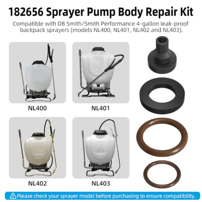 182656 Backpack Sprayer Gasket Repair Kit Compatible with Smith 4 Gallon
