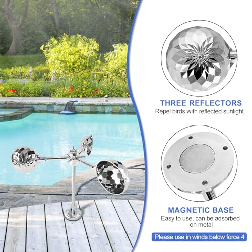 Bird Scarer Reflective Device for Outside Spinning Deterrent - color: Silver - Standard