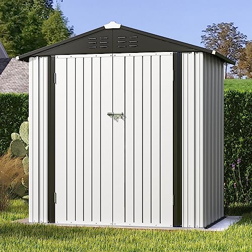 Patiowell 6x4 FT Outdoor Storage Shed, White - color: White, size: 6x4 FT