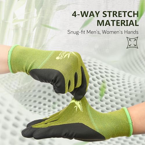 COOLJOB Gardening Working Gloves, Touchscreen, Nitrile Coated - size: XX-Large (Pack of 2)