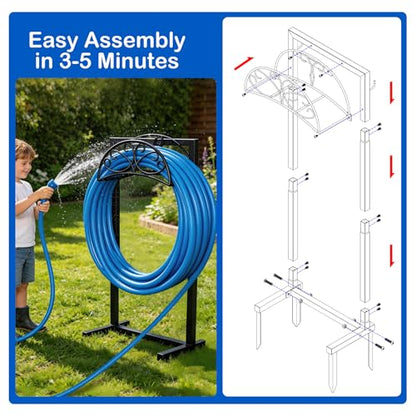 Heavy Duty Garden Hose Holder, 130 lbs Capacity, Anti-Tilt