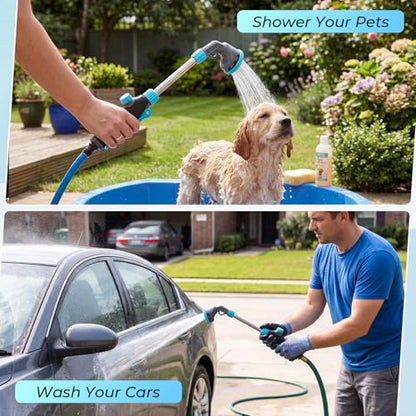Hushee 2 Pack Garden Hose Watering Wand, 17.7 In Metal Wand, Blue - color: Blue