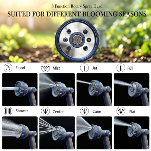 Garden Hose Nozzle Heavy Duty Metal Water Hose Sprayer - color: Navy Blue