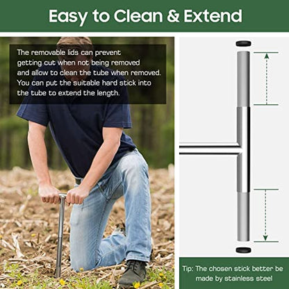 Housolution 13.7 Inch Soil Sampler Probe, T-Shape Handle Soil Test Kits