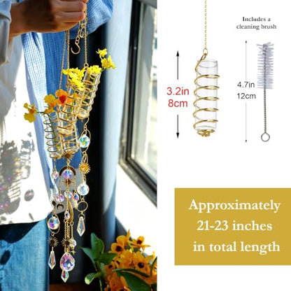 6pcs Plant Propagation Station Hanging Suncatcher with Chain Pendant