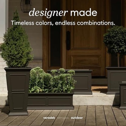 Veradek Brixton Series Tall Plastic Planter (Black, 26" H x 14.75" W x 14.75" L - 2 Pack with Shelf) - color: Black, size: 26 inch - 2 pack with Shelf