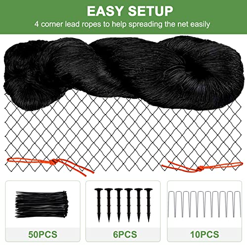 Bird Netting 25'x25'with 3/4" Square Mesh, Poultry Netting for Chicken Coop - size: 3/4", 25' x 25'