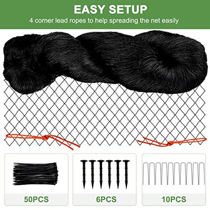 Bird Netting 25'x25'with 3/4" Square Mesh, Poultry Netting for Chicken Coop - size: 3/4", 25' x 25'