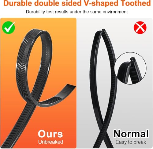 Zip Ties Heavy Duty 12+12 inch,V-Shaped Toothed Double Sided With 200 LBS Tensile Strength Cable Ties ，Extra Large Wire Ties Adjustable Nylon Tie Wraps for Indoor Outdoor Black and White（100 Pack） - size: 12+12 inch 100 Pack （120-200 Lbs ）