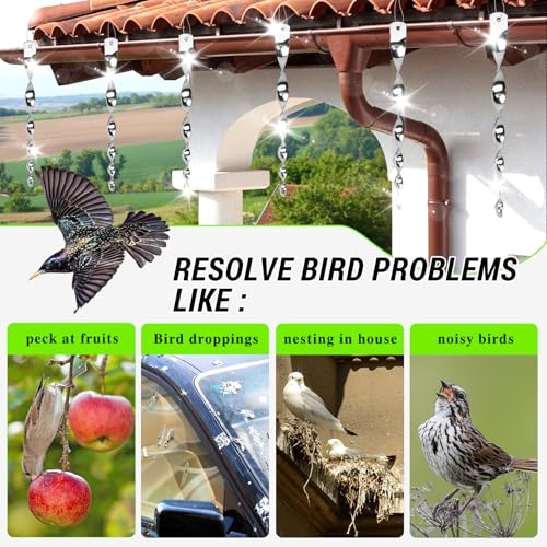 15 Pack Bird Reflective Rods for Outdoors, Woodpecker Deterrent Devices for House, Spiral Garden Bird Scare Reflectors, Hanging Mirror Twists for Yard, Patio, Garden, Farm, Decoration - color: Light Gray