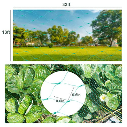 Unves Garden Netting, 13 x 33 FT Heavy Duty Bird Net, Green - color: Green, size: 13 x 33 Ft