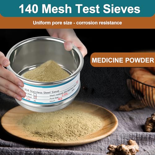 2.36" (6cm) Full 304 Stainless Steel Mini Lab Sieve, 140 Mesh(0.106mm) - size: 140 Mesh(0.106mm)/Ф2.4in(6CM)