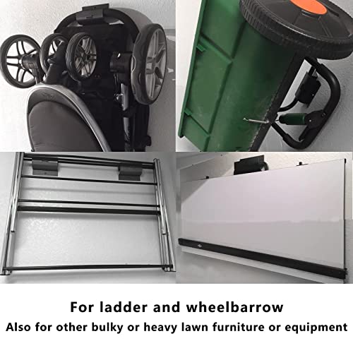 Heavy-Duty Ladder Hanger-Wall Mount Ladder Hooks for Storage-Wheelbarrow Hangers for Garage Wall-2 Pack - size: 2 P