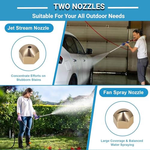 High Pressure Washer Extension Wand, Upgraded 2-in-1 Hydro Jet Hose Nozzle High Pressure for Car, 2026 New Water Arrow Sprayer, Jet Gutter Cleaning Tools for Patio Garden Outdoor Cleaning, Blue