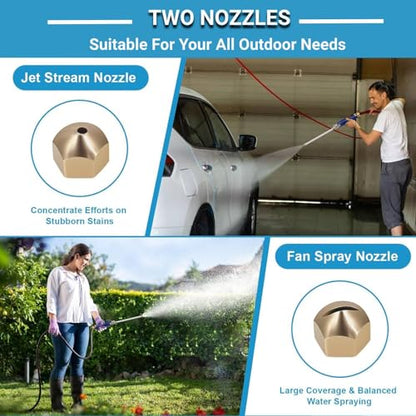 High Pressure Washer Extension Wand, Upgraded 2-in-1 Hydro Jet Hose Nozzle High Pressure for Car, 2026 New Water Arrow Sprayer, Jet Gutter Cleaning Tools for Patio Garden Outdoor Cleaning, Blue