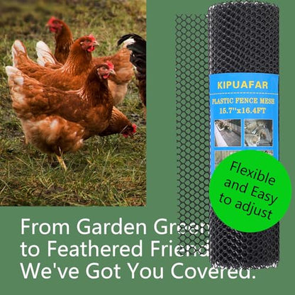 Pet Proof Barrier Net, Black Plastic Chicken Wire Mesh Fencing, Balcony Cat Safety Net & Garden Snake Barrier, Heavy Duty Protection for Chicken Coops, Rabbit Hutches, Dog Kennels (Black, 15.7IN*50) - color: Black, size: 15.7 IN * 50 FT