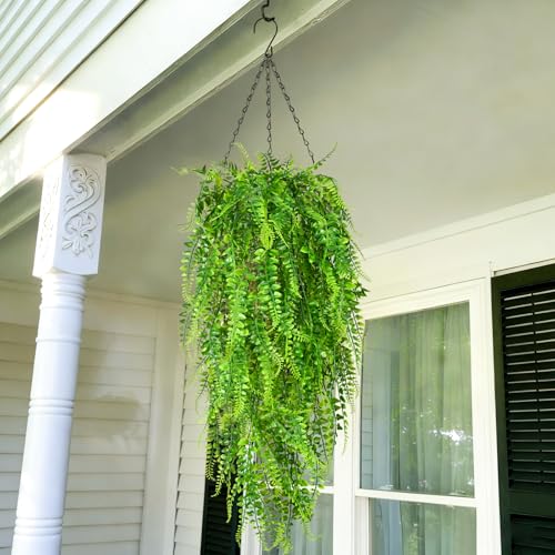 Waipfaru 4Pcs Fake Ferns Fake Hanging Plants Artificial Ferns Vine Greenery - color: Ferns, size: 4Pcs Plants