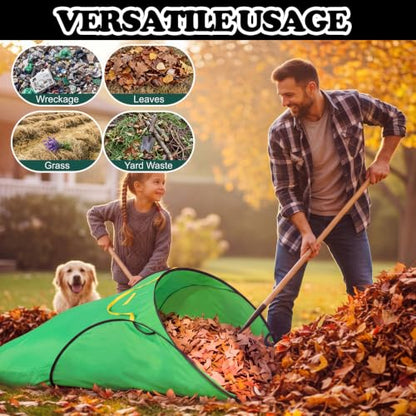 Fourluoo 70 Gallon Leaf Collector, Portable Pop up Leaf Bags and Gloves - style: Simple