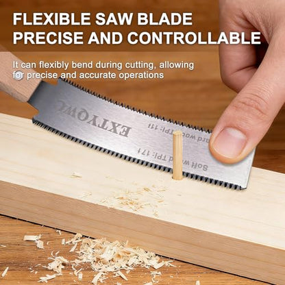 2 Pack Japanese Pull Saw, 6-Inch Double Edge Hand Saw for Wood Cutting