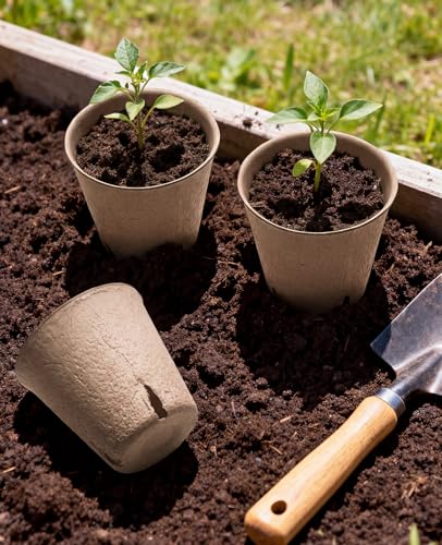 homenote 60 Peat Seed Starting Pots, 3.15 and 4 Inch with 20 Plant Labels - size: 3.15+4 Inch