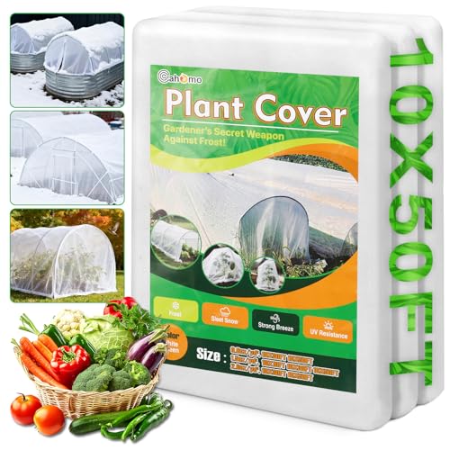 White Plant Covers Freeze Protection, 10 x 50 ft - 0.9 oz/yd² Frost Cloths for Outdoor Plants, Tree Covers Freeze Protection, Winter Garden Blanket, Sun Cover for Plants for Greenhouse, Vegetables - color: White, size: 0.9oz-10'x50'