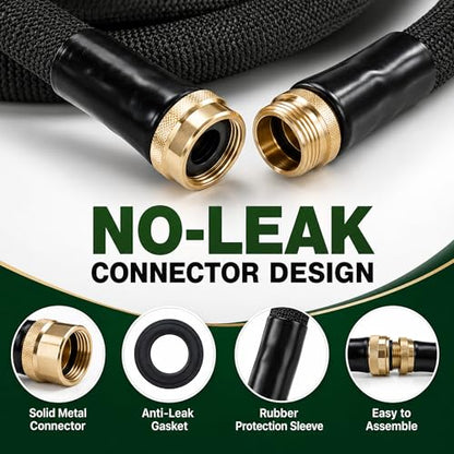 Garden Hose, 100 FT Non-Expandable Flexible Hose with Male/Female Fittings - size: 100FT