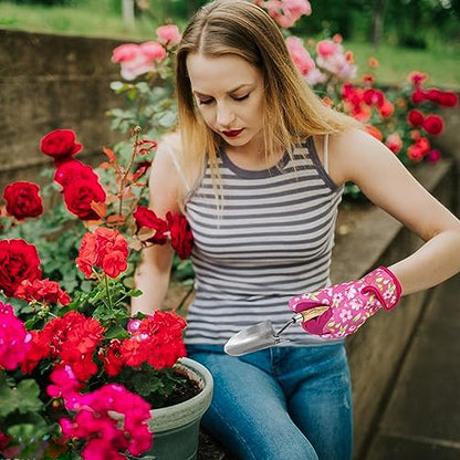 Leather Gardening Gloves for Women Garden Gloves Thorn Proof Heavy Duty Gloves Women Gardening Gift - color: Color D