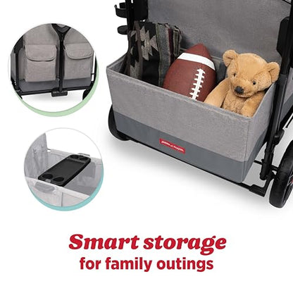 Radio Flyer Pathfinder 4-Seat Stroller Wagon, for Kids 6+ Months, UV Canopy - size: 4 Seats