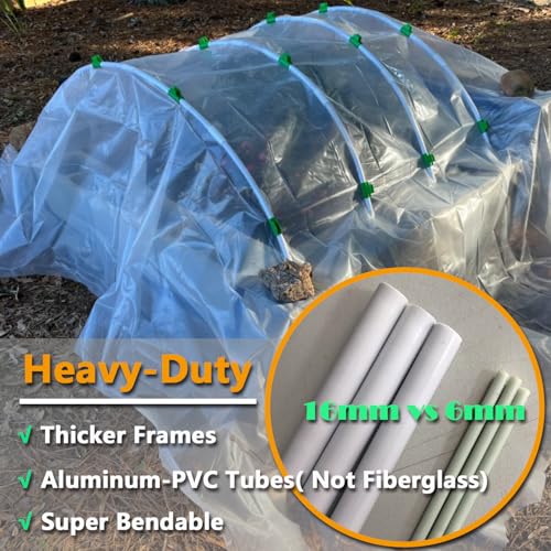 Garden Hoops DIY Kit – Rust-Free Material | Heavy-Duty | Weather Resistant | Chicken Tunnel Frame | 6 Sets of 9Ft Long Grow Tunnel Frame for 1’, 2’, 3’, 4’ or Wider Raised Beds - style: DIY Kit