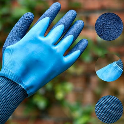 Gardening Gloves, Thorn Proof Work Gloves with Rubber Palm, Water Resistant Safety Gloves for Yard Work, Rose Pruning & Planting, Durable & Breathable, 1 Pair