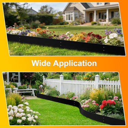 20ft. 40" L × 8" H Metal Landscape Edging, 6 Pack Garden Border - size: 8 Inch