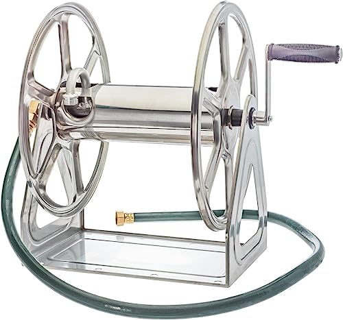 Liberty Garden Products 709-S2 Hose Reel, Stainless Steel - color: Stainless Steel