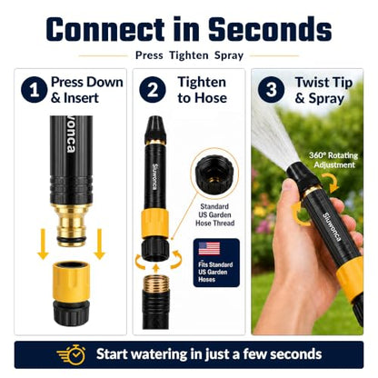 2026 High Pressure Hose Nozzle Sprayer for US Garden Hoses (2, Black)