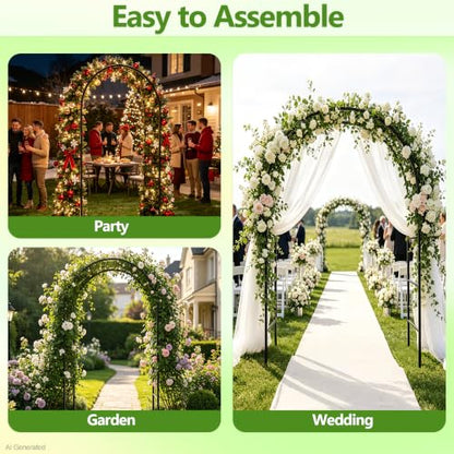 Metal Garden Arch Trellis for Climbing Plants 94.5" H x 55" W - size: 94.5" H x 55" W*14.5"L