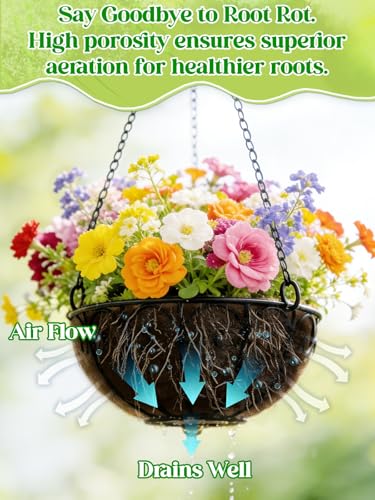 ANPHSIN 4Pcs 18inch Coconut Liners for Hanging Baskets Planters - size: 18in