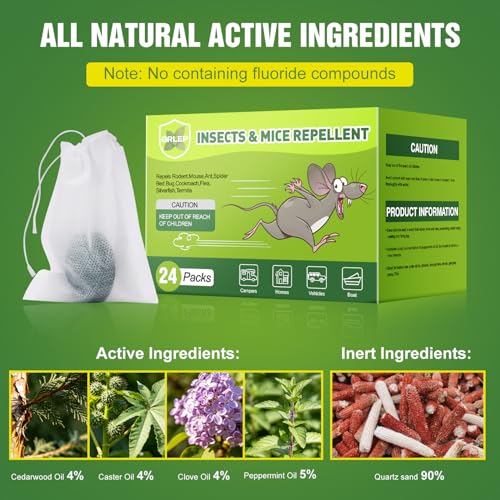 24 Pcs Mouse Repellent Rodent Repeller Natural Peppermint Oil Pest Control