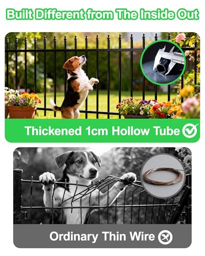 5-Panel Heavy-Duty Small Pet Fence, 13in H x 7ft L, Thickened Hollow Iron Tubes, No-Dig Portable Barrier for Rabbits, Gardens - size: 5 Pack - 13in(H) x 7.08Ft(L)