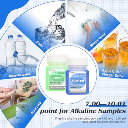 EC Calibration Buffer Solution 1413µS/cm and pH4/7/10,TDS Buffer Kit - color: Green