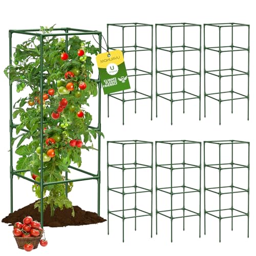 6 Pack Tomato Cages, 41.7" H Square Tomato Plant Stakes Support Cages Trellis for Garden Climbing Vegetables Flowers Fruits,Extra Bold - style: 6 Pack