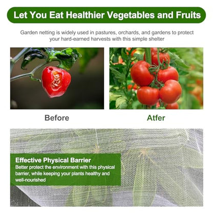 Jevrench 13 x 50 ft Garden Netting Row Cover, Ultra Fine Mesh for Plants - size: 13ft x 50ft