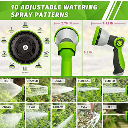 AUTOMAN Garden Hose Nozzle - 2 Pack, Thumb Control Sprayer, Slip-Resistant Water Nozzle, Extra 4 Washers, for Watering Plants Lawn & Garden, Cleaning, Washing Car, Showering Pets - color: Lawngreen X2