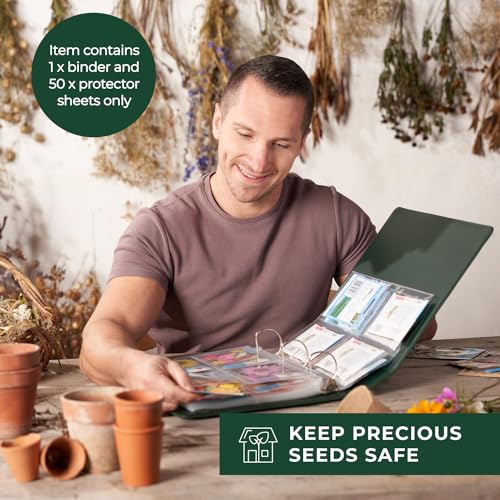 Wildgoose Seed Binder - Garden Seed Packet Organizer, Storage Book, Green - color: GREEN