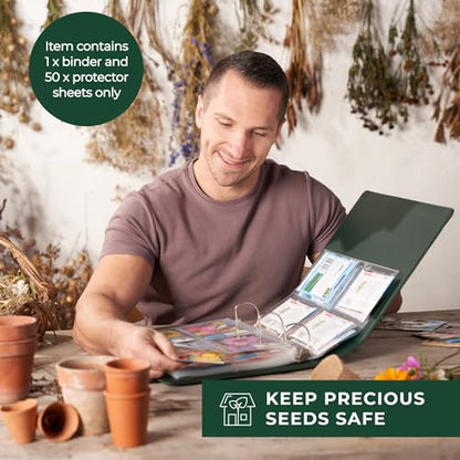 Wildgoose Seed Binder - Garden Seed Packet Organizer, Storage Book, Green - color: GREEN