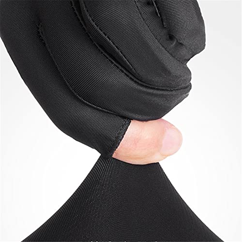 Inf-way UV Protection Armsleeves with Cut Finger Sun Gloves Men Anti-slip Fishing Driving Cycling Sports Cooling Long Sleeves - color: Black