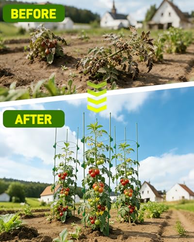 8 Pack 36 Inch Tomato Cages for Pots and Containers - size: 8 Pack