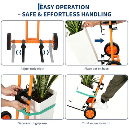Garvee Plant Caddy with Wheels, 175 LBS Capacity - color: Orange