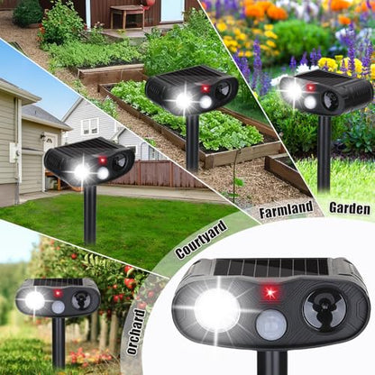 Sonic Fortress Pro Deer Repellent Device Outdoor with LED Flash 2 Packs
