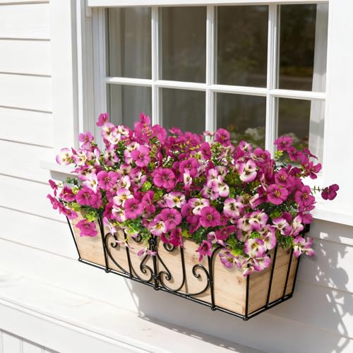 INQCMY Fake Artificial Pansy Flowers Plants for Outdoors UV Resistant - color: Gradient Double Pink