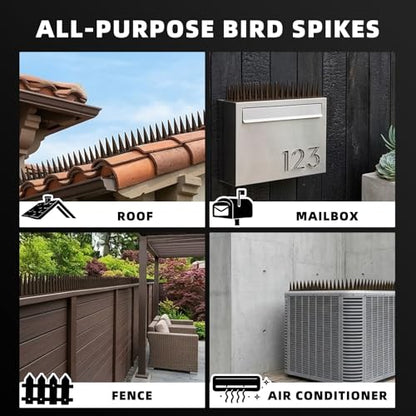 Bird Spikes, 40 Pack, 55.9 FT Total Coverage, Outdoor Bird Deterrent - color: Brown, size: 40 pack